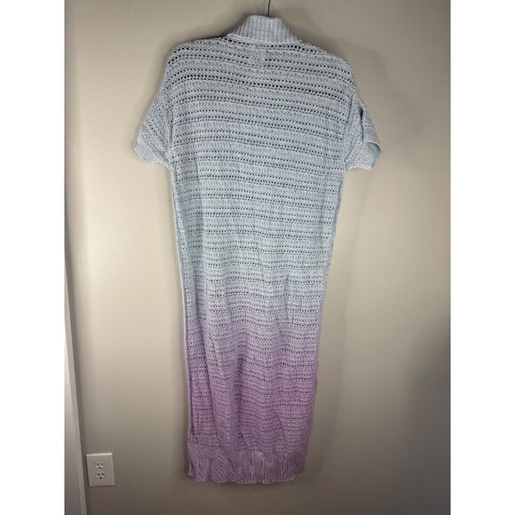 Free People Alicia Crochet Long Cardigan Sweater Indigo Orchid Umbre Size XS NWT - Picture 7 of 8